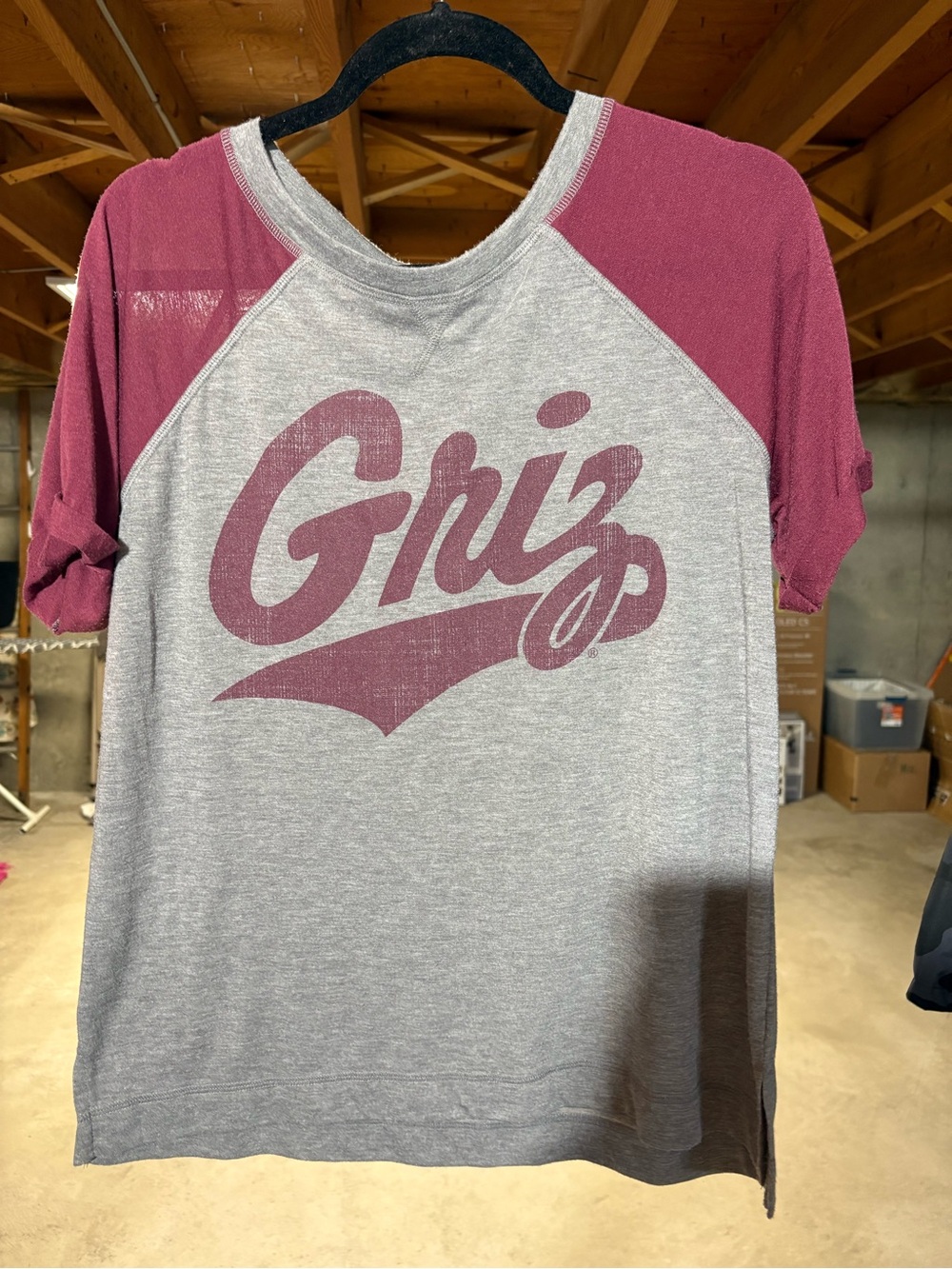 “Collosseum” Collegiate Wear - Gray & Maroon Montana 'Griz' Tee